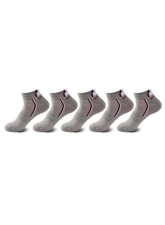 5 Pairs-Pack Men's Ankle Socks Mesh Breathable Cotton Sports Socks Casual Athletic Summer Thin Cut Short Sock Big Size 38-47